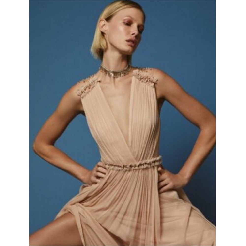 BCBGMaxAzria Nude Maxi Dress
